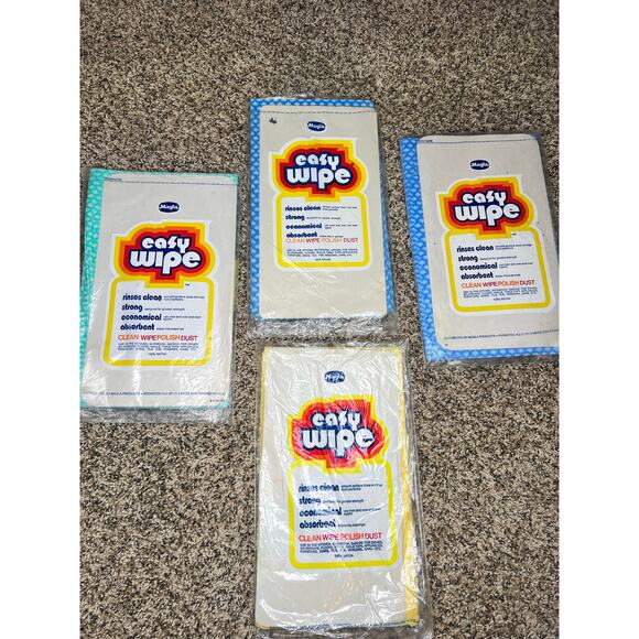 Vintage 1980s Magla Easy Wipes wiping cloths - 4 packs - Picture 2 of 3
